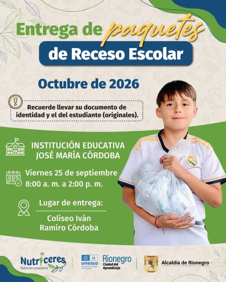 Entrega del Paquete Vacacional Nutricional a familias y estudiantes por parte del equipo de Nutriceres.